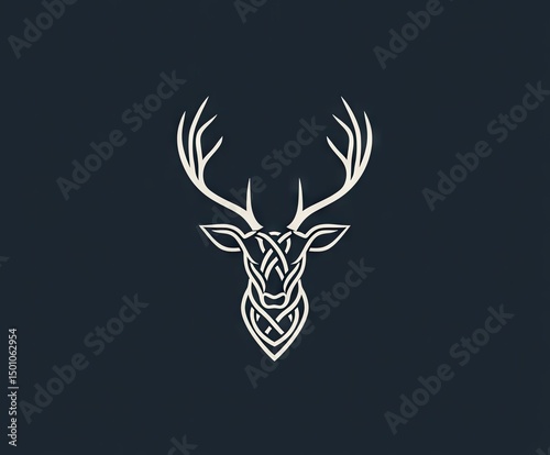 Elegant stylized deer head logo photo