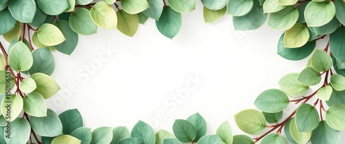 Watercolor eucalyptus leaves frame, soft green hues, botanical background,  stylish,  wreath