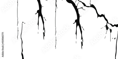 Vector cracks, breaks on land surface from earthquake. old wall background crack vector, grunge texture. cracked white paint on a white background. White black grey wall, floor with cracks, texture ba