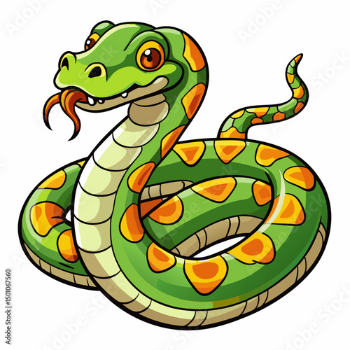 anaconda perched on white