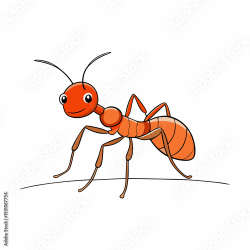 ant perched on white