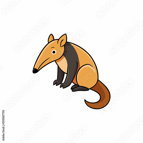 anteater perched on white