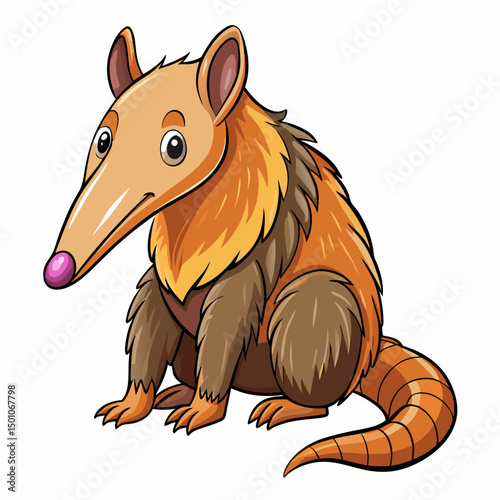 anteater perched on white