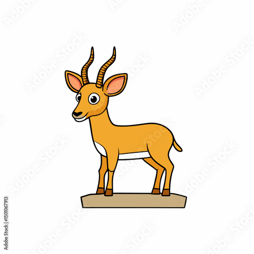 antelope perched on white