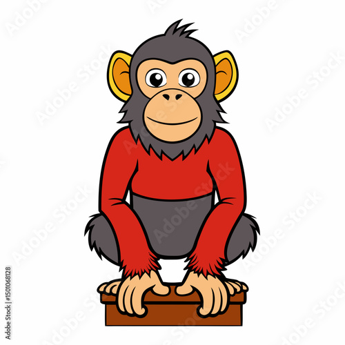 ape perched on white