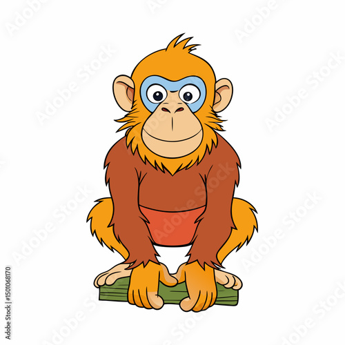 ape perched on white
