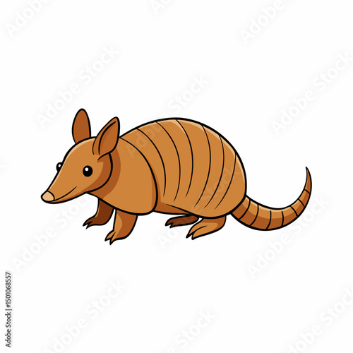 armadillo perched on white