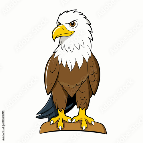 bald eagle perched on white