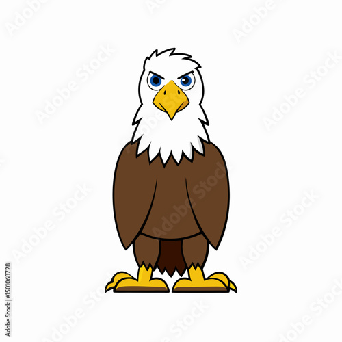 bald eagle perched on white
