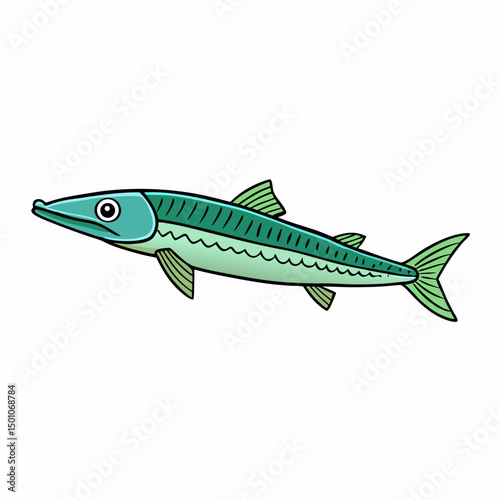 barracuda perched on white
