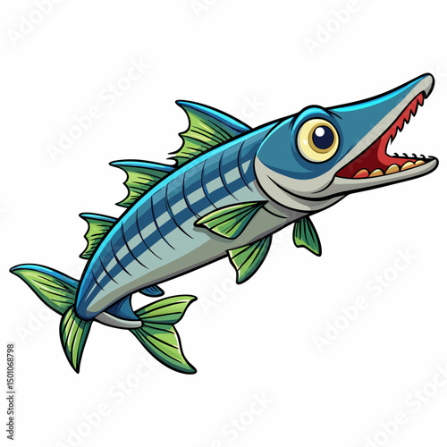 barracuda perched on white