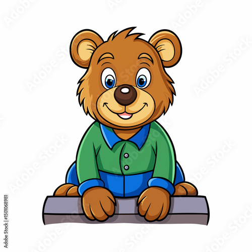 bear perched on white