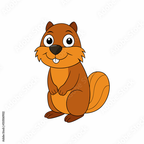 beaver perched on white