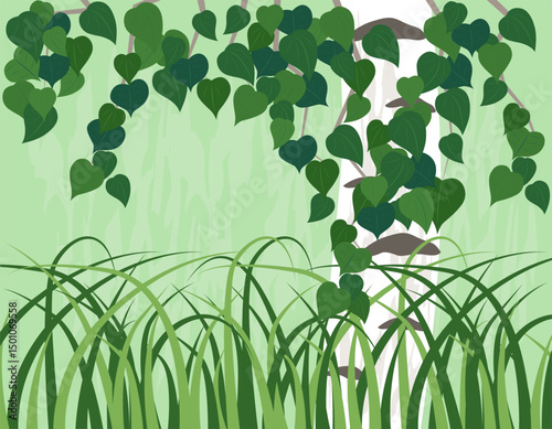Green vegetation. Nature illustration. Inspiration from nature, ideal for use in packaging design.
