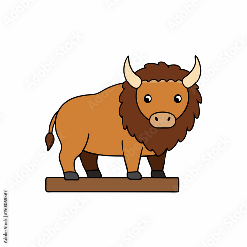 bison perched on white