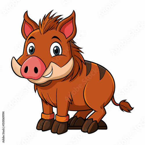 boar perched on white