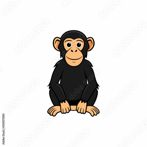bonobo perched on white