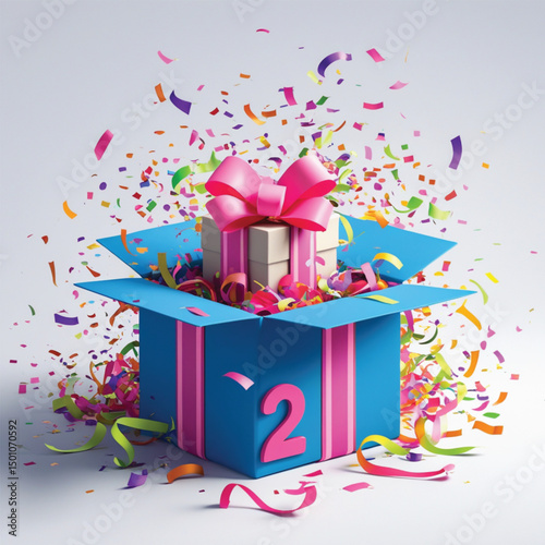 gift box with confetti