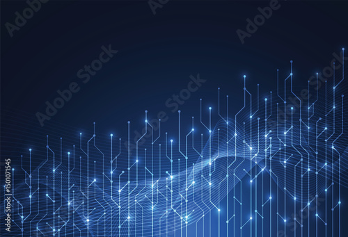 Big data technology background. Digital data flow design. High speed light trails cyberspace. Vector illustration