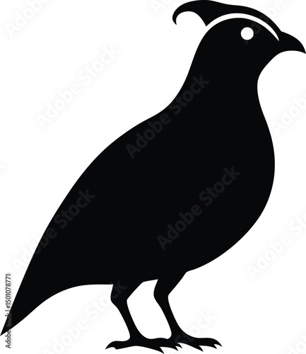 quail silhouette icon on transparent background