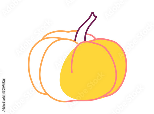 Pumpkin simple vector illustration. Flat style vegetable icon