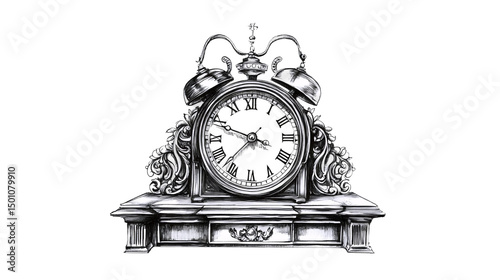 Antique Clock Sketch photo
