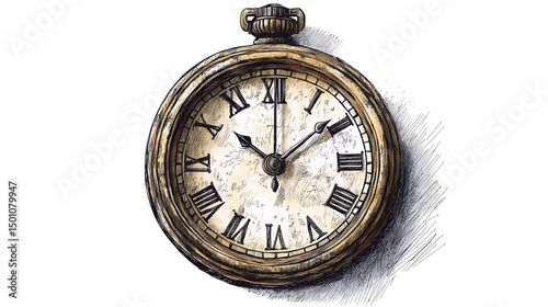 Old Clock Drawing photo