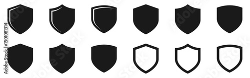 blank security shield and badges