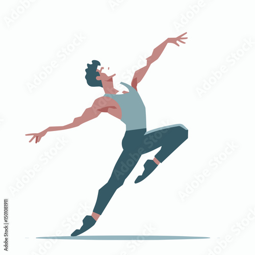 Male dancer performing an artistic pose in a minimalist style  