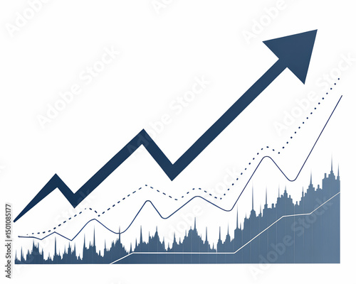 stock market growth graph on a white background R 3