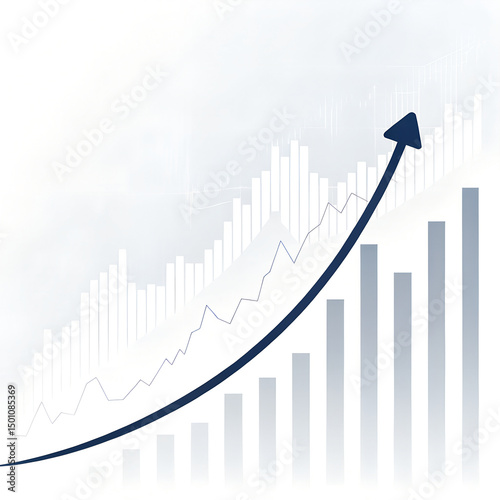stock market growth graph on a white background R 5