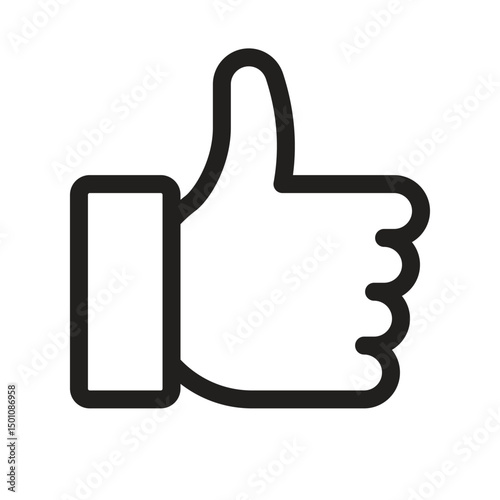 Like symbol. Thumbs up icon. Positive gesture consept. Social media button.