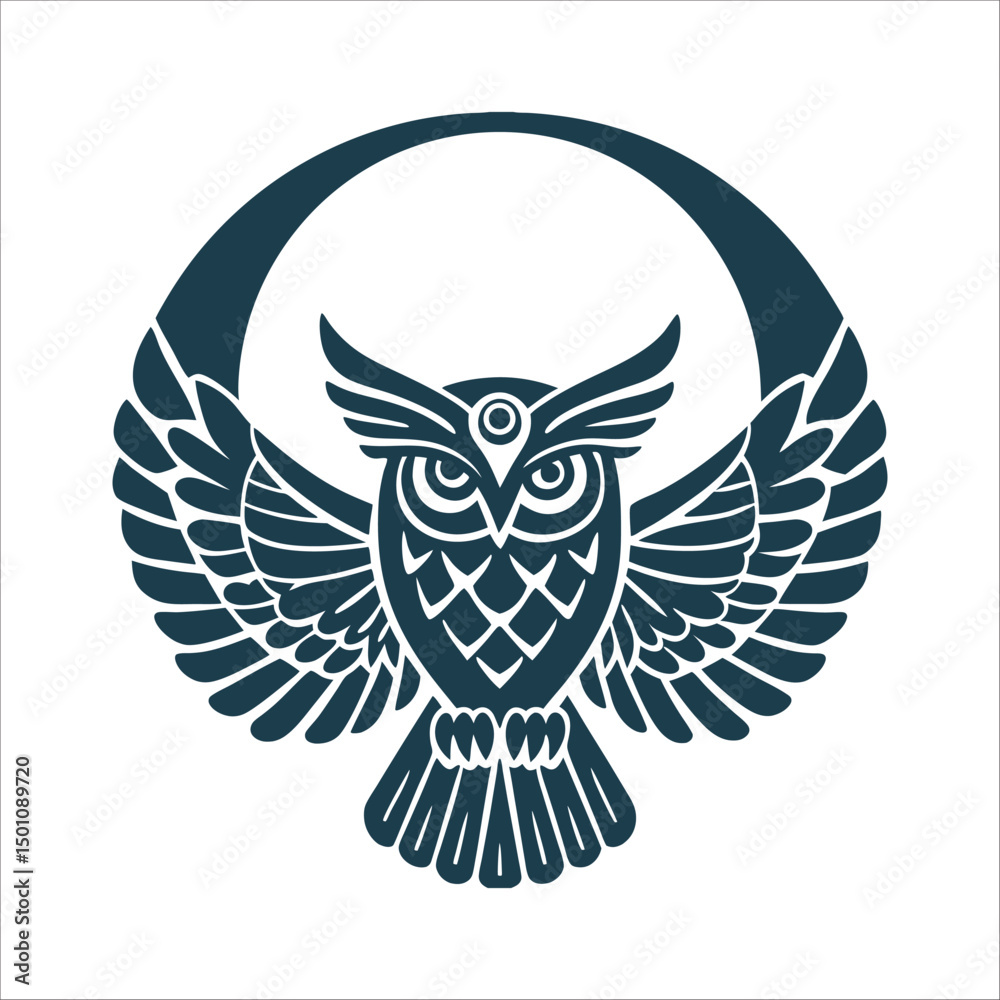 Obraz premium Mystical Owl Spirit Animal with Third Eye