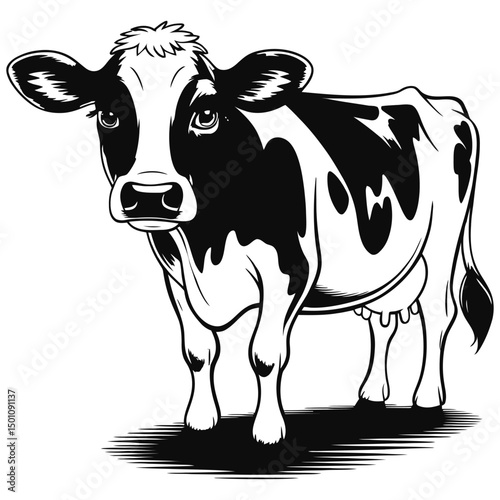 cow on a white background