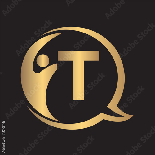Human Life Logo combine with letter T vector template