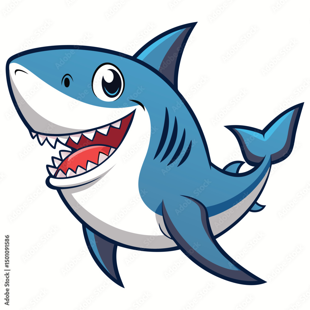 Fototapeta premium Shark clipart on white background