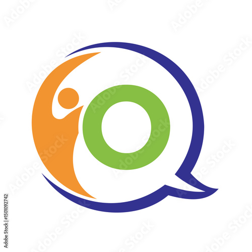 Human Life Logo combine with letter O vector template