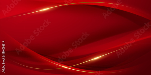 Abstract background design modern red and gold geometric elements vector illustration