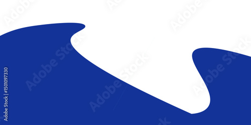 PrintaSeparator shape for website. Curve Lines and Wave divider for Top or Bottom Page. Frame of header with two blue colors.