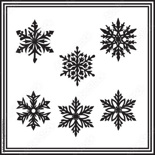 Wallpaper Mural Intricate Snowflake Silhouette Set – Winter Holiday Vector Clipart Bundle for Seasonal Crafts and Decor Torontodigital.ca