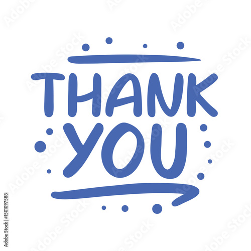 Modern Handwritten Thank You Lettering Vector Design.