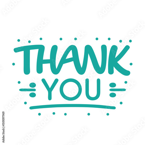 Modern Handwritten Thank You Lettering Vector Design.