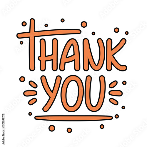 Modern Handwritten Thank You Lettering Vector Design.