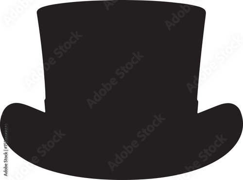black top hat isloated on a white background
