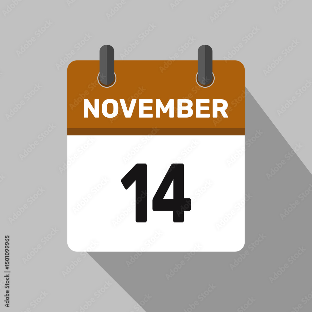 14 november calendar icon vector month date number illustration design 14 november calendar icon vector month date number illustration design