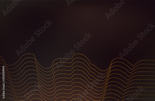 chic elegant  bacground in brown, beige, yellow shades. Golden, copper lines, waves.
Geometric pattern. Cover, packaging, business template. Frame for branding, logo, invitation.
Gradient mesh.