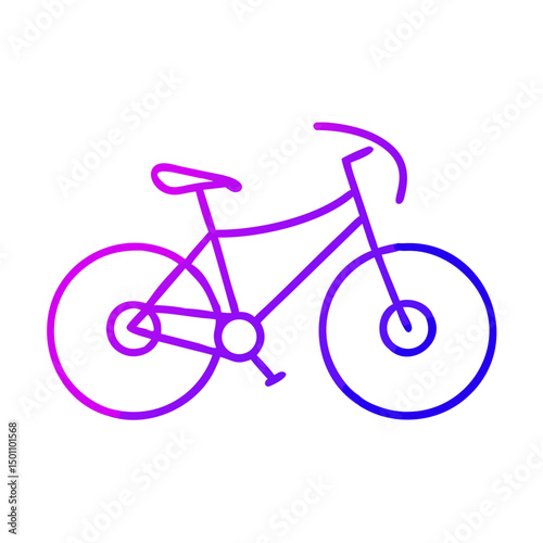 Gradient Outline Bicycle Vector Illustration