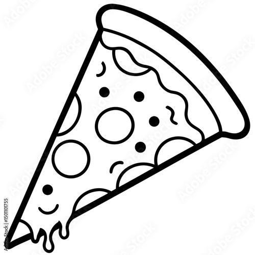 Classic Pepperoni Pizza Slice Vector