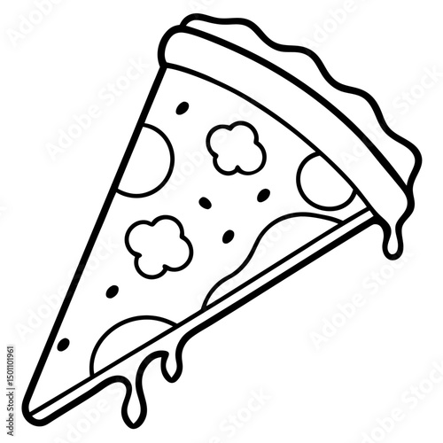 Classic Pepperoni Pizza Slice Vector