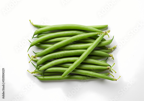 Fresh Green Beans HighRes Image isolated on transparent background